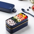thumbnail image 4 of Naiovety Fiambrera Food Fresh Keep Container Bento Cajas de horno de microondas de doble capa Mostrada Azul, 4 of 6