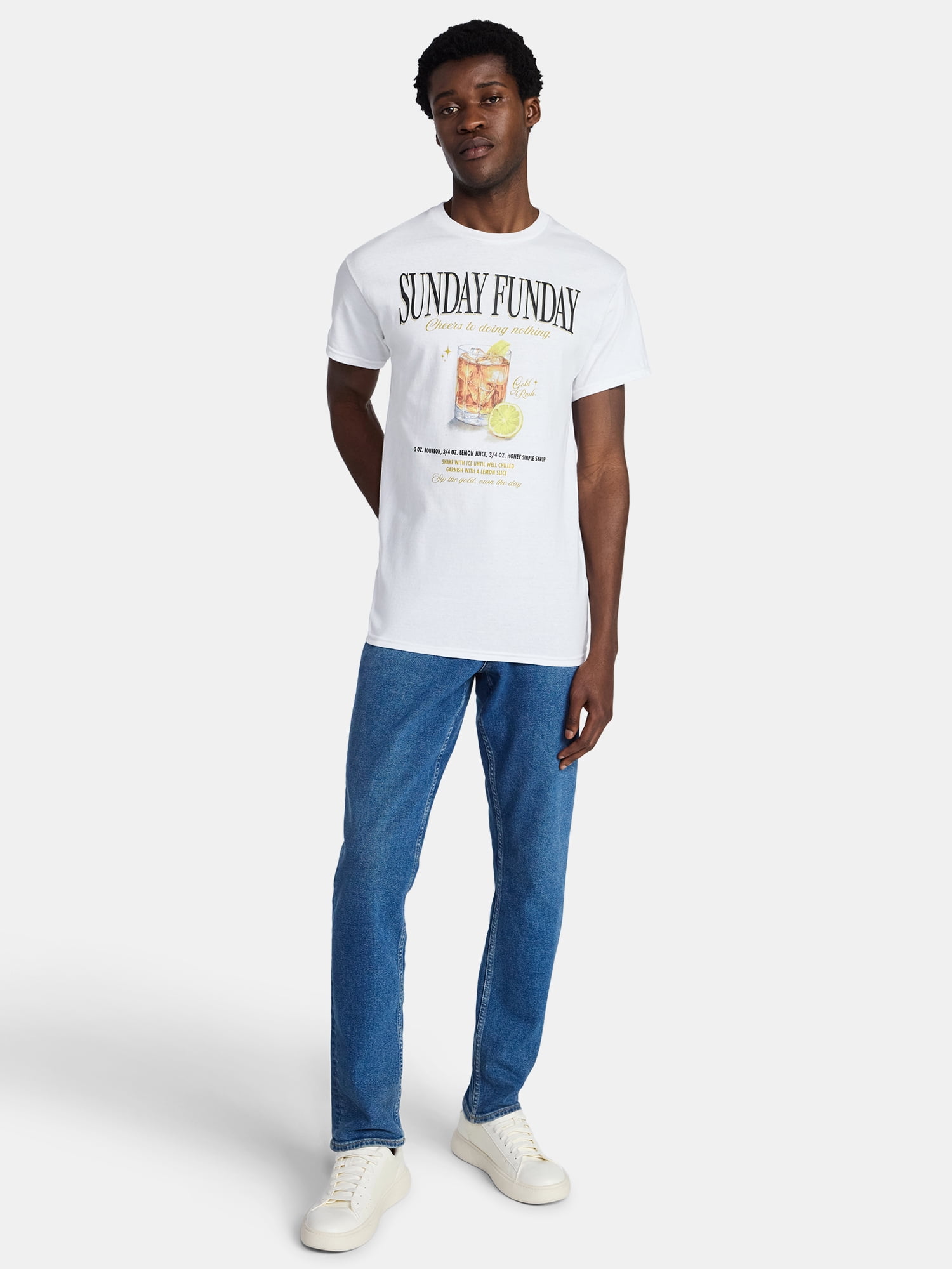 Humor Men's and Big Men's Sunday Funday Cotton Graphic Tee with Short Sleeves, Size S-3XL