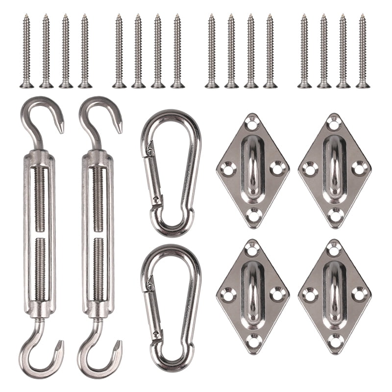 24pcs Shade Sail Hardware Kit for Rectangle&Square Sun Shade Sail in Outdoor Patio Lawn Garden