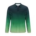thumbnail image 5 of ZCFZJW Men's Golf Shirts Long Sleeve Polo Shirt Casual Tie Dye Gradient Print Lapel Collar V Neck Pullover Tops Loose Lightweight Comfy Baggy Workout Gym T-Shirts Army Green XXL, 5 of 5