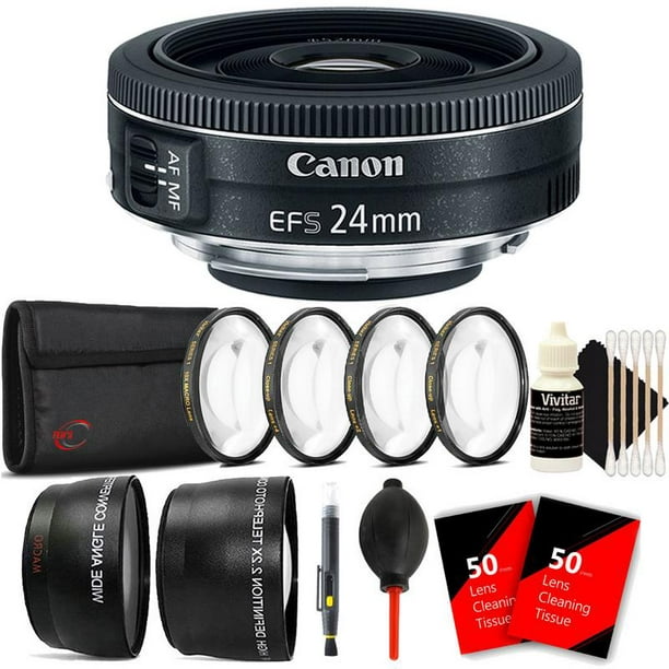 Canon EF-S 24mm f/2.8 STM Wide Angle Lens Top Accessory Kit for Canon EOS  Rebel T3, T3i, T4i, T5 and T5i