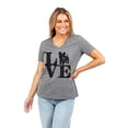 thumbnail image 2 of Love Yorkie Women's Fashion Relaxed V-Neck T-Shirt Tee Heather Gray X-Large, 2 of 3