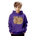 thumbnail image 2 of IWRICH Kids 100 Days of School Hoodie Boys Girls Funny Back to School Graphic Pullover Tops Casual Soft Hooded Sweatshirt,Size 2-13 Years Purple 150, 2 of 4