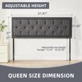thumbnail image 2 of Weture Upholstered Queen Headboard, Panel Headboard, Adjustable Height, Darkgrey, 2 of 7