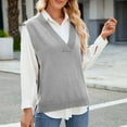 thumbnail image 3 of Womens Vests Sweaters Fashion Casual Slim Vest Pullover Blouses V Neck Sleeveless Waistcoat Knitted Sweater Tops New Fall Winter Clothes, 3 of 6
