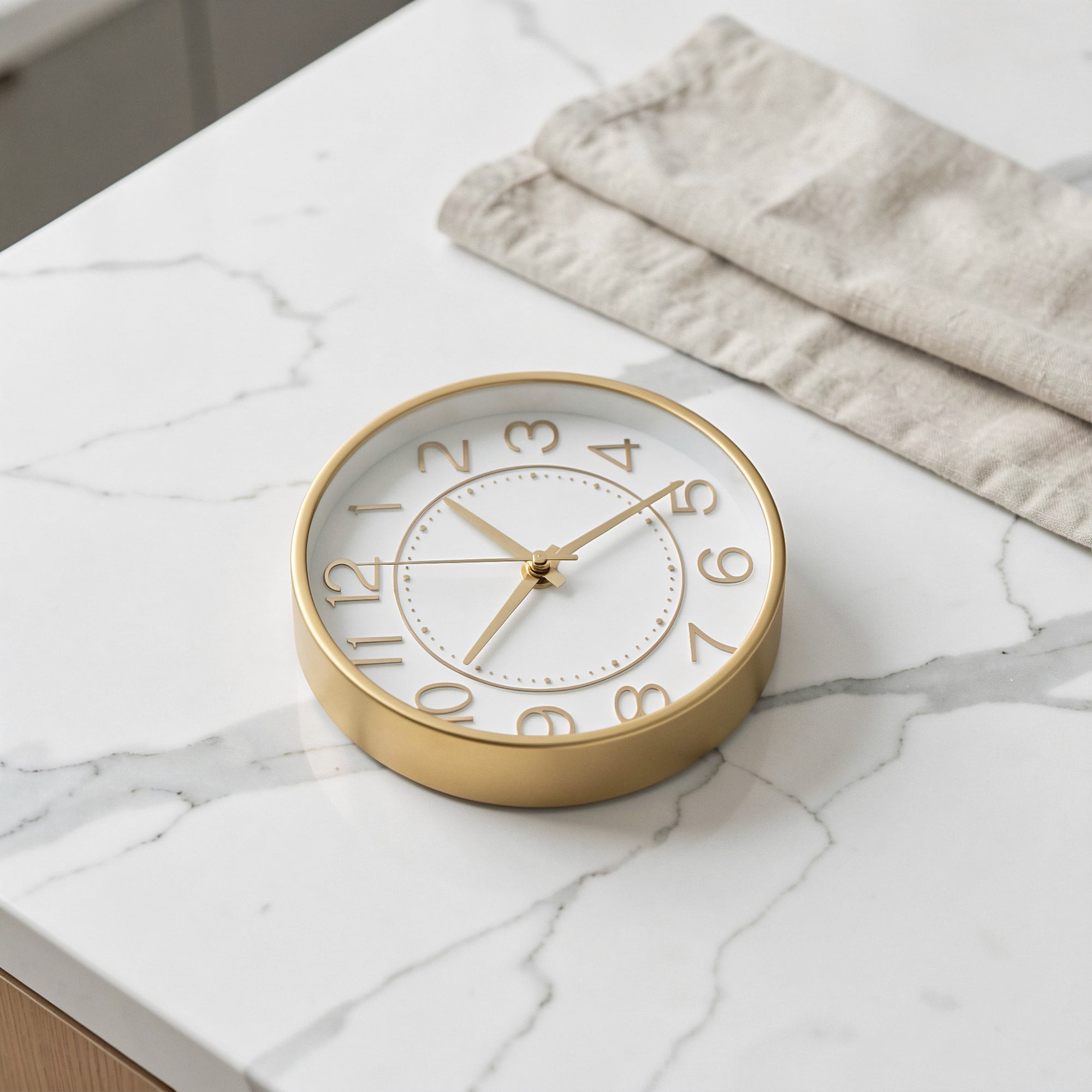Milisten Decorative Silent Quartz Wall Clock with Plated Gold Numerals for Bedroom Or Office