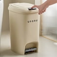 thumbnail image 6 of Summercome Kitchen Trash Can Plastic Waste Bin with Odor Protection of Lid 4 Gallon, Beige, 6 of 9