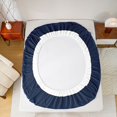 thumbnail image 6 of Homewish Modern Abstract Line Twin Sheet Set, Navy White Square Buffalo Bedding, 3pcs, 6 of 8