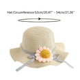 thumbnail image 2 of LNMQLPDBS Summer Straw Hat for Girls Ruffle Large Wide Brim Sunflower Beach Hat Cute Summer Fancy Hat Toddler Girl Gifts Sun Hat with Flower for Party Beach and Vacation Beige One Size, 2 of 4