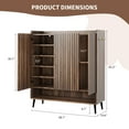thumbnail image 3 of BeesClover Grande Armoire à Chaussures avec 3 Portes, Armoire de Rangement pour Chaussures Autoportante à 6 Attaches pour l'Entrée avec Tablettes Ajustables, 3 of 9