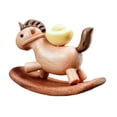 thumbnail image 2 of jifeng Wooden Miniature Horse Figurine Housewarming Home Small Rocking Horse Statue, 2 of 9