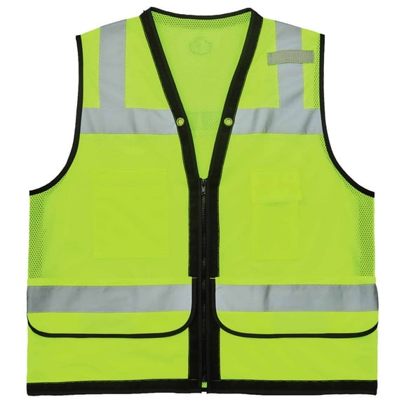 Ergodyne GloWear® 8253HDZ Type R Class 2 Heavy-Duty Mesh Surveyors Vest, Lime, 4XL/5XL