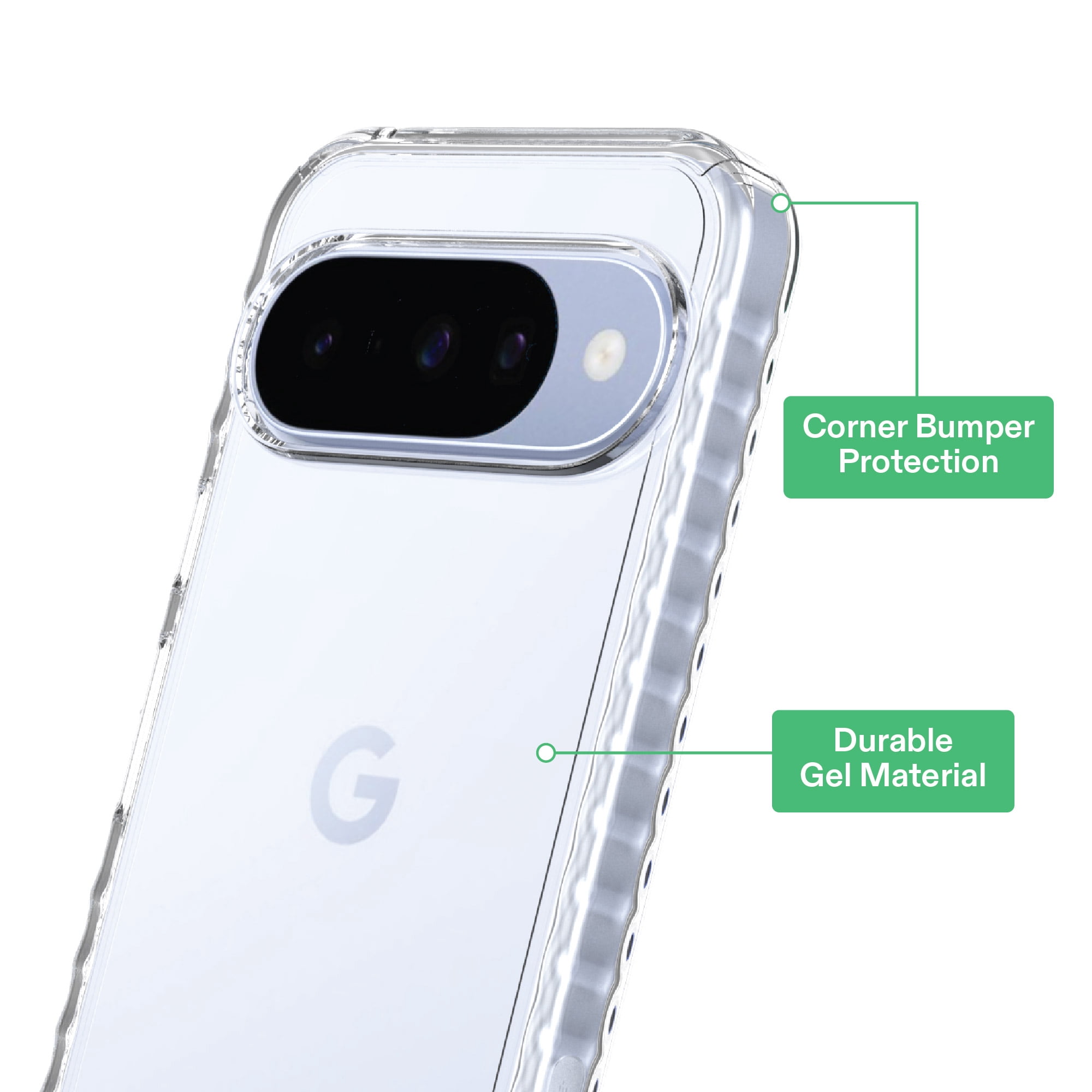 onn Protective Gel Phone Case for Google Pixel 10 - Clear