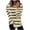 001 Beige, variant on Htigea Striped Sweatshirt for Women Crewneck Long Sleeve Casual Loose Tunic Tops Fall Everyday Sweatshirt Black S