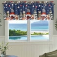 thumbnail image 3 of Blue Christmas Farmhouse Short Window Curtain Valances, Winter Gnomes Poinsettia Pine Tree Branches Rod Pocket Kitchen Valances for Living Room Bedroom Bathroom Cafe 42" x 18", 3 of 8