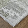 thumbnail image 3 of Feizy Cadiz Modern Ikat, Gray/Green/Silver, 6'6" x 9'6" Area Rug Sheen Industrial Damask Floor Rug for Living room Bedroom, 3 of 9