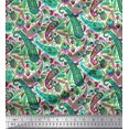 thumbnail image 1 of Soimoi Modal Satin Fabric Leaves Artistic Print Fabric by The Yard 42 Inch Wide, 1 of 3