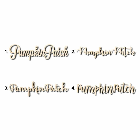 Pumpkin Patch Sign Unfinished Wood Cutout Home Decor DIY Option 2- 14" Wide / 1/4"