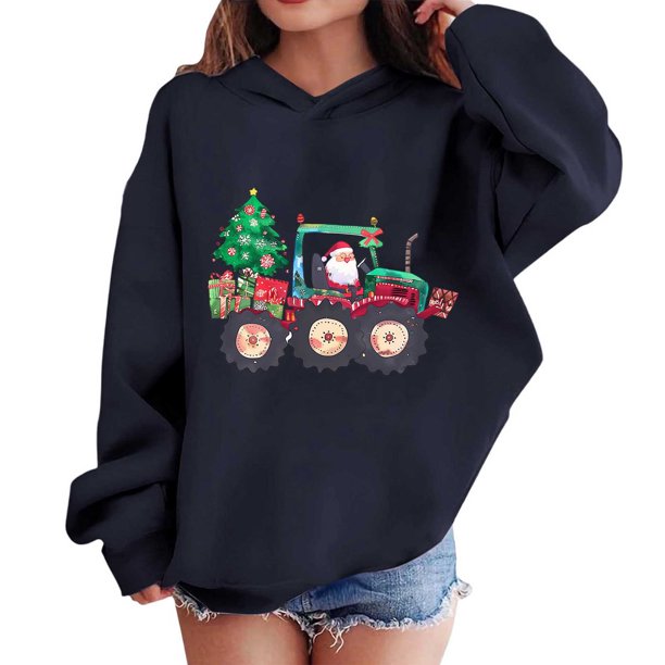Sudaderas con capucha para niños y niñas, sudaderas navideñas con capucha para niños medianos y grandes, camisetas de manga larga, sudaderas para niños