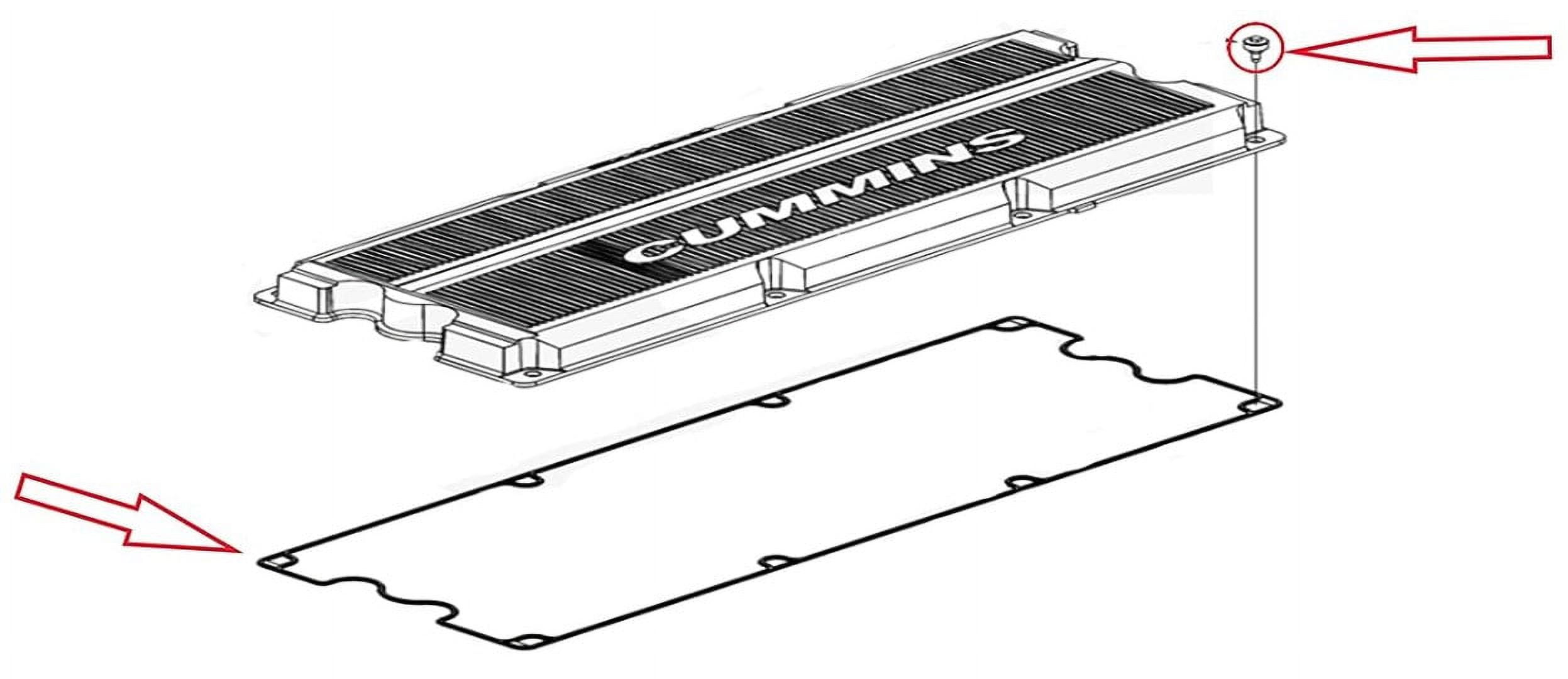 4026507 l Cummins ISX/QSX Valve Cover Gasket w/ (8) 3100895 Noise Isolator