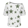 thumbnail image 7 of JTZGDY Womens Cotton Oversized Tshirts Funny Stars Printed Summer Boat Neck Off Shoulder Short Sleeve Basic Tunic Tees Tops Loose Fit Streetwear Clothes White XL, 7 of 7