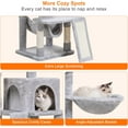 thumbnail image 6 of Cat Tree, Cat Tower for Indoor Cats,Multi-Level Cat Furniture Condo for Cats with Padded Plush Perch, Cozy Basket and Scratching Board,Light Gray, 6 of 16