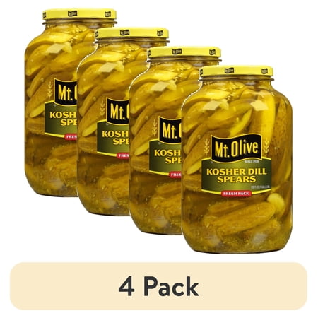 (4 pack) Mt. Olive Kosher Dill Spears Fresh Pack Pickles - 128 fl oz jar