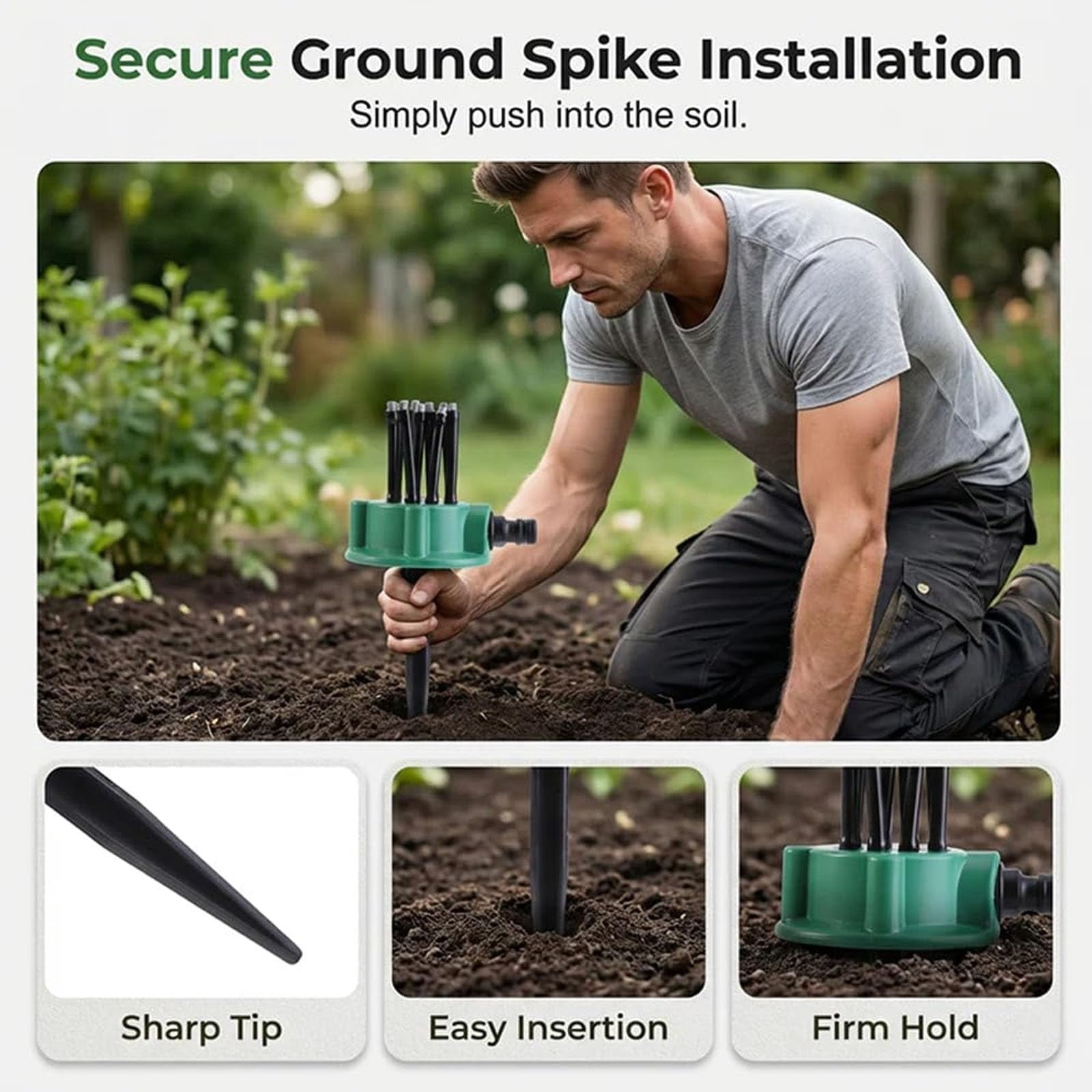 EVHRZN 360° Coverage Precision Garden Irrigation Sprinkler, Multi Directional Lawn Sprinkler, Automatic Rotating Multi-Head Sprinkler, Outdoor Sprayer System for Yard, Grass, Garden