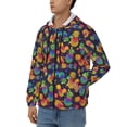 thumbnail image 3 of Goofa Colorful Pineapples1 Pattern Mens Full-zip Hoodie, Zip-up Pullover Hooded Sweatshirt, Kangaroo Pocket Hoodie Ideal for Daily Wear, Travel, and Home-Medium, 3 of 5