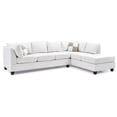 thumbnail image 4 of Malone 111 in. White Faux Leather 4-Seater Sectional Sofa with 2-Throw Pillow-Color:White,Material:Faux Leather, 4 of 5