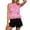 Pink, variant on Womens Crochet Crop Tank Tops Sleeveless Fringe Crew Neck Trendy Boho Knit Summer Sweater Vest