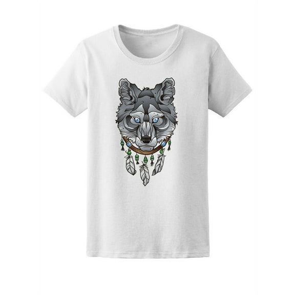 Tribal Wolf Head & Dreamcatcher Tee Women's -Image by Shutterstock