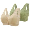 thumbnail image 1 of biudgviw Front Closure Bras for Women 2 Pc Wireless Push up Full Coverage Plus Size Bras Supportive Everyday Bralettes, 1 of 2