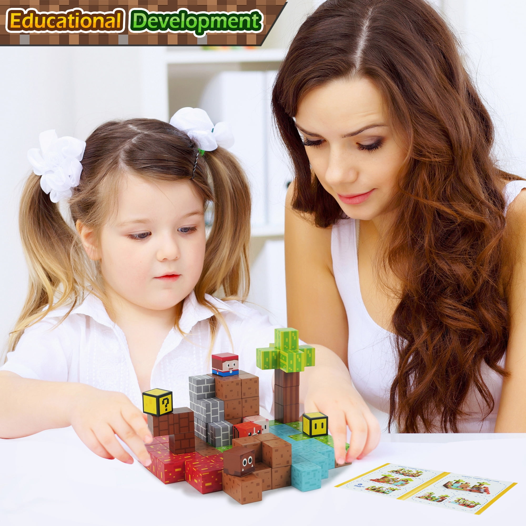 Jaawind Magnetic Blocks - 117 PCS Magnet Building Cubes Game Set for Boys & Girls Age 3 4 5 6 7 8, Sensory Stacking Toys for Toddlers Kids