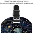 thumbnail image 4 of Square 2Pack PU Leather Galaxy Planet Cruise Luggage Tag with Privacy Cover and Name ID Tag for Travel Handbags Backpacks Luggage Tags, 4 of 6