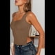thumbnail image 4 of Tops Cortos para Salir de Mujer, Camisetas Sin Espalda, Ropa de Verano Y2K, Básicos para Adolescentes, Ropa , Marrón Oscuro L, 4 of 7