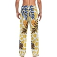 thumbnail image 7 of Men's Pajama Pants with Pockets Sleepwear Lounge Pants Stretch Casual Tropical Floral Leaves Exotic Leopard Skin, 7 of 7