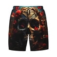 thumbnail image 4 of Lsque Mens Swim Trunks Artistic Flower Butterfly Skull Pattern - Bathing Suit Compression Liner - Beach Swim Shorts Swimwear - (S-3XL) - Stretch Quick Dry -X-Large, 4 of 9