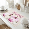 thumbnail image 5 of Thanksgiving Placemats Set of 6 Fall Pink White Pumpkin Linen Texture Heat Insulated Linen Place Mats, Washable Stain-Proof Table Mats for Dining Tables Holiday Decor 13x19inch, 5 of 9