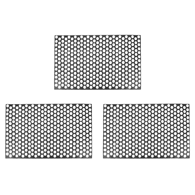 3X Car Rear Tail Light Lamp Stickers Honeycomb Type Decal Carbon Fiber Style 48 x 30cm