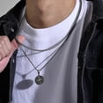 thumbnail image 2 of Men Retro Silver Color Seeker Compass Necklaces Rock Punk Vintage Metal Stainless Steel Round Coin Pendant Collar Gift Jewelry, 2 of 5