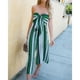 thumbnail image 2 of Causal rayas frente sin pierna ancha pantalones mameluco para mujer S S Hugo del mono del hombro, 2 of 10