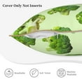 thumbnail image 3 of KLL Broccoli 3 Decorative Throw Pillow Covers Velvet Soft for Couch Sofa Bedroom Living Room Outdoor (No pillow core)- 20"x20", 3 of 5
