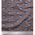 thumbnail image 1 of Soimoi Viscose Chiffon Fabric Whale Ocean Fabric Prints by Yard 42 Inch Wide, 1 of 3