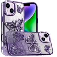 thumbnail image 4 of For Samsung Galaxy S26 Ultra Phone Case, Luxury Butterfly Sparkle Glitter Diamond Crystal Rhinestone Shimmer Bling Plating Thick TPU Hard PC Cover for Galaxy S26 Ultra - Purple, 4 of 10