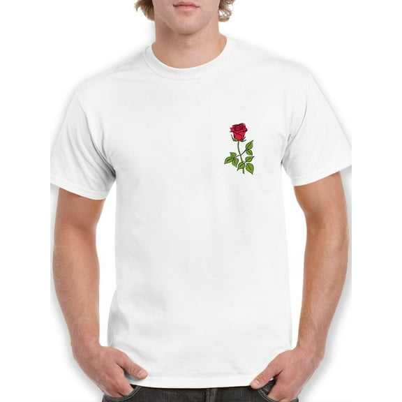 Trendy Rose Graphic Men White T-Shirt, Male Medium