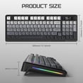 thumbnail image 6 of FREEWOLF M96 Wireless Gaming Keyboard Creamy Membrane with Rainbow Backlight,Media Knob,LCD Screen,Dual Mode-Bluetooth/2.4Ghz,Ball Shape PBT Keycap 94 Key..., 6 of 6