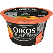Oikos Organic Triple Zero Peach Nonfat Greek Yogurt, 5.3 Ounce -- 12 per case.