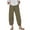 Khaki, variant on Lmnyox Capri Pants for Women Stretchy Wide Leg Elastic Waist Capris Lightweight Cropped Trousers with Pocket