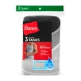 thumbnail image 3 of Hanes Men's Cotton Ribbed Tank Undershirt Pack, Assorted, 3-Pack, 3 of 10
